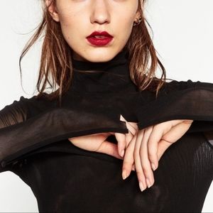 Zara mesh turtleneck